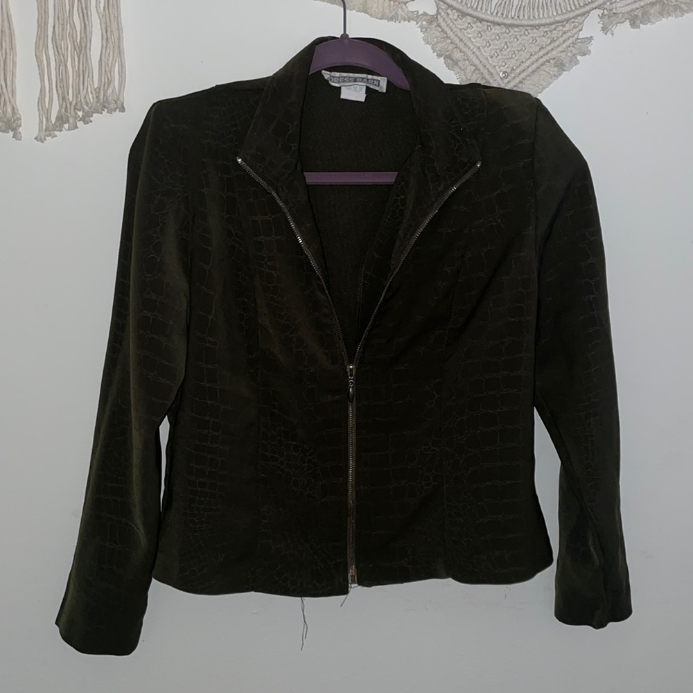 Green Dress Barn jacket. Cute to add to any night out outfit ✨